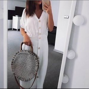 NWT Zara white midi blogger dress